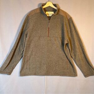 Life Is Good Men's Sweater SzXL Gray 1/4 Zip Fleece Pullover Outdoor Warm